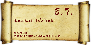 Bacskai Tünde névjegykártya